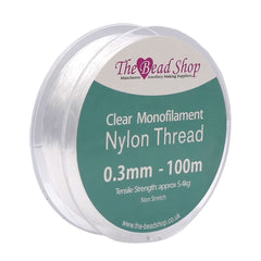 0.3mm Clear Nylon Thread Invisible String, Clear Sewing Thread, Decoration Hanging, Non-Stretch, Approx Tensile Strength 5.4kg (0.3mm - 100m Spool)