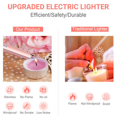 Electric Candle Lighter Rechargeable Lighters - USB Rechargeable Plasma Arc Lighters for Candle (Rose Gold)