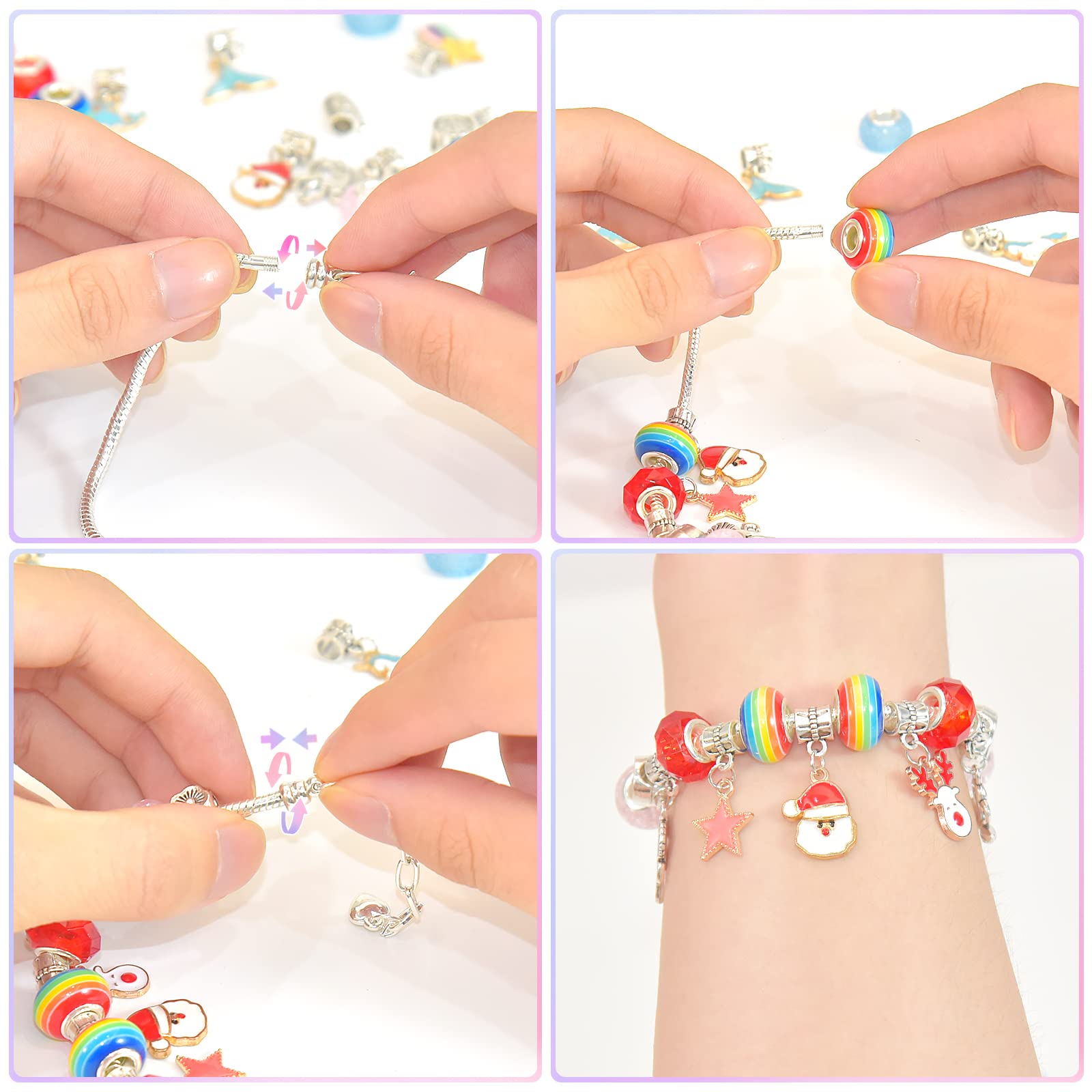 BIIB Gifts for Teenage Girls Gifts, Charm Bracelet Making Kit Arts and Crafts for Kids Stocking Fillers for Teenage Girls Christmas Gifts, Unicorn Gifts for Girls Jewellery Making Kit