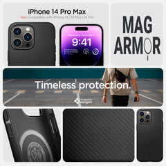 Spigen Mag Armor MagFit Case Compatible with iPhone 14 Pro Max - Matte Black