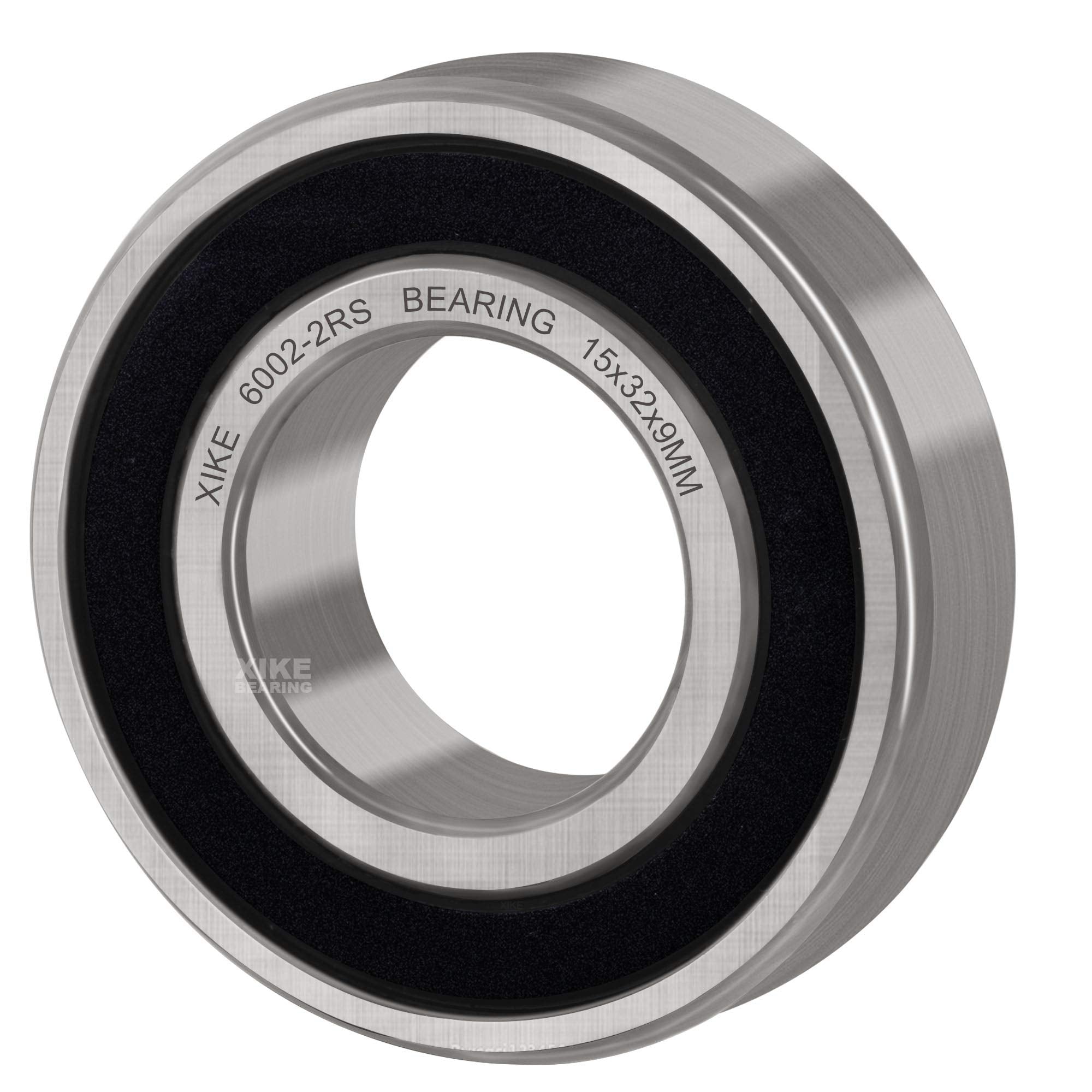 XIKE 6002-2RS Ball Bearings 15x32x9mm, Pre-lubricated and Bearing Steel and Double Rubber Seals, 6002RS Deep Groove Ball Bearing with Shields, 2 in a pack.