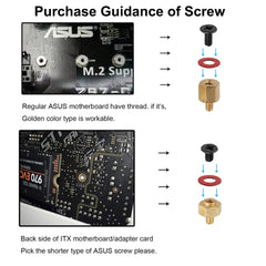 FandWay M.2 Standoff and Screw,M.2 SSD Mounting Kit for M.2 Drives,Asus motherboard M.2 Screw and Hex Nut Stand Off Spacer(5 sets)and1 pcs screwdriver