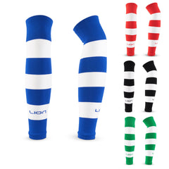 Football Sock Sleeves To Accompany Grip Socks - Fits Over Calf/Shin Pads - Variety Of Colours To Match Your Team Kit (Royal Blue & White)