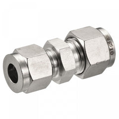 sourcing map Compression Tube Fitting 304 Stainless Steel 8mm x 10mm Tube OD Double Ferrule Straight Coupling Adapter