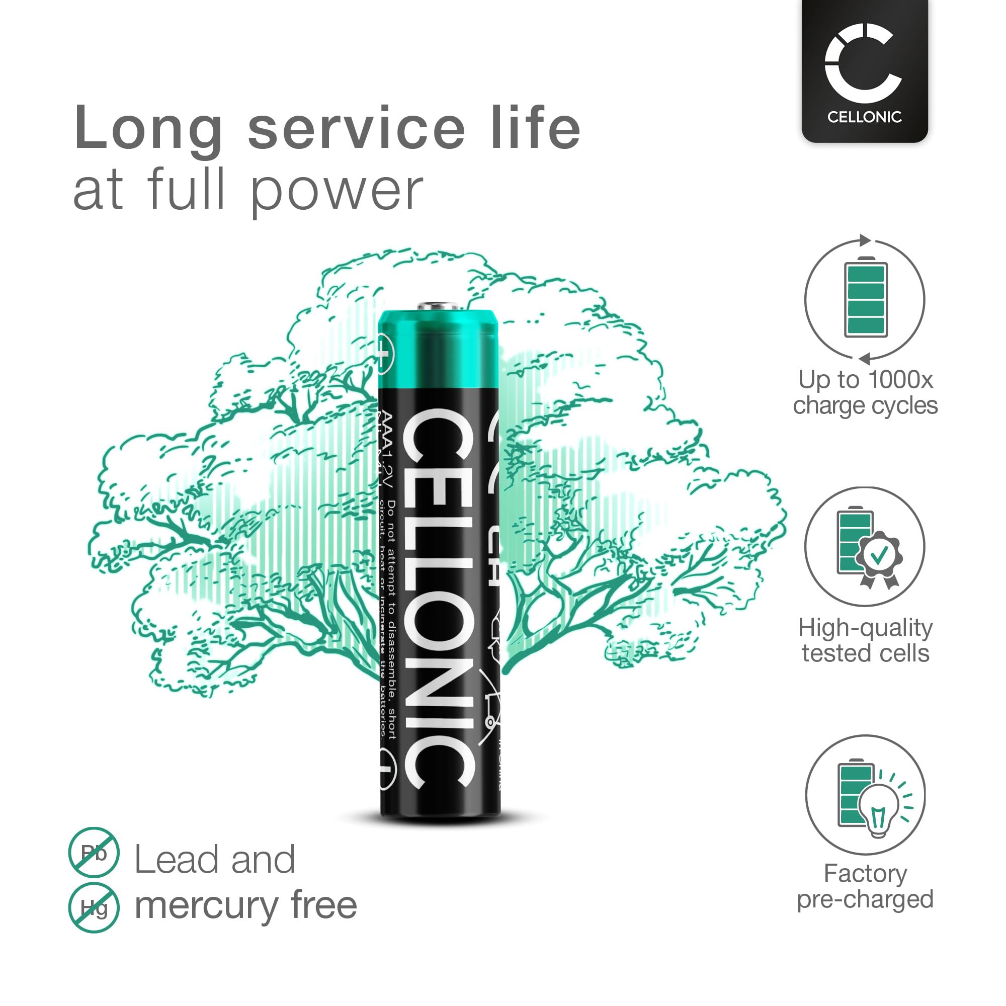 CELLONIC® Battery Replacement for Siemens Gigaset A400 A415 A415A CL660HX A580 A585, C300 C430, C475 C530, S810 Cordless DECT Phone Rechargeable 4x AAA Micro LR03 Battery Pack 4x 1000mAh