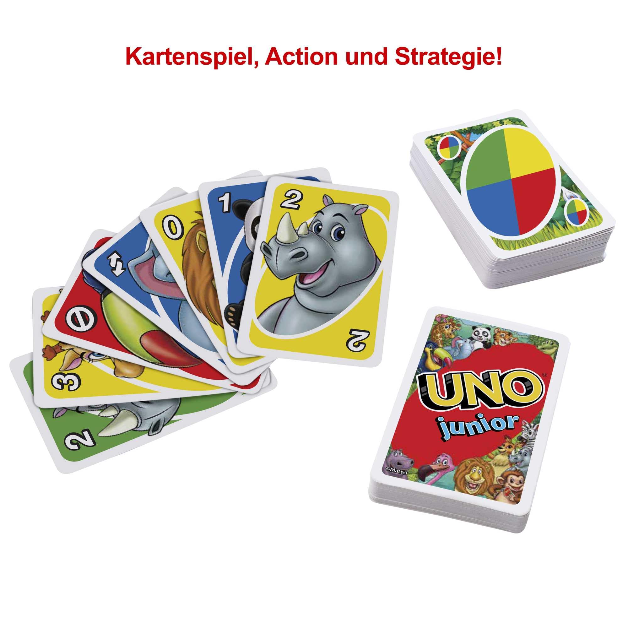 UNO Junior Card Game with 45 Cards, Gift for Kids 3 Years Old & Up, GKF04