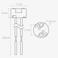 kwmobile GU5.3 Lamp Holder Sockets - Set of 11 MR16 Lampholder Socket Connectors - 12V Base for Halogen and LED Lamps, Lights and Ceiling Lighting