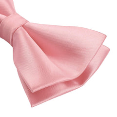 HISDERN Light pink Bow Tie for Men Pre-tied Wedding Formal Tuxedo Bowtie Classic Handkerchief Set Adjustable