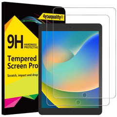 4youquality [2-Pack Screen Protector for iPad 9 (2021 Model)/ iPad 8 (2020 Model)/ iPad 7 (2019 Model)[10.2-Inch, 9th/8th/7th Generation] Tempered Glass Film, Anti-Scratch, Impact-Resistant