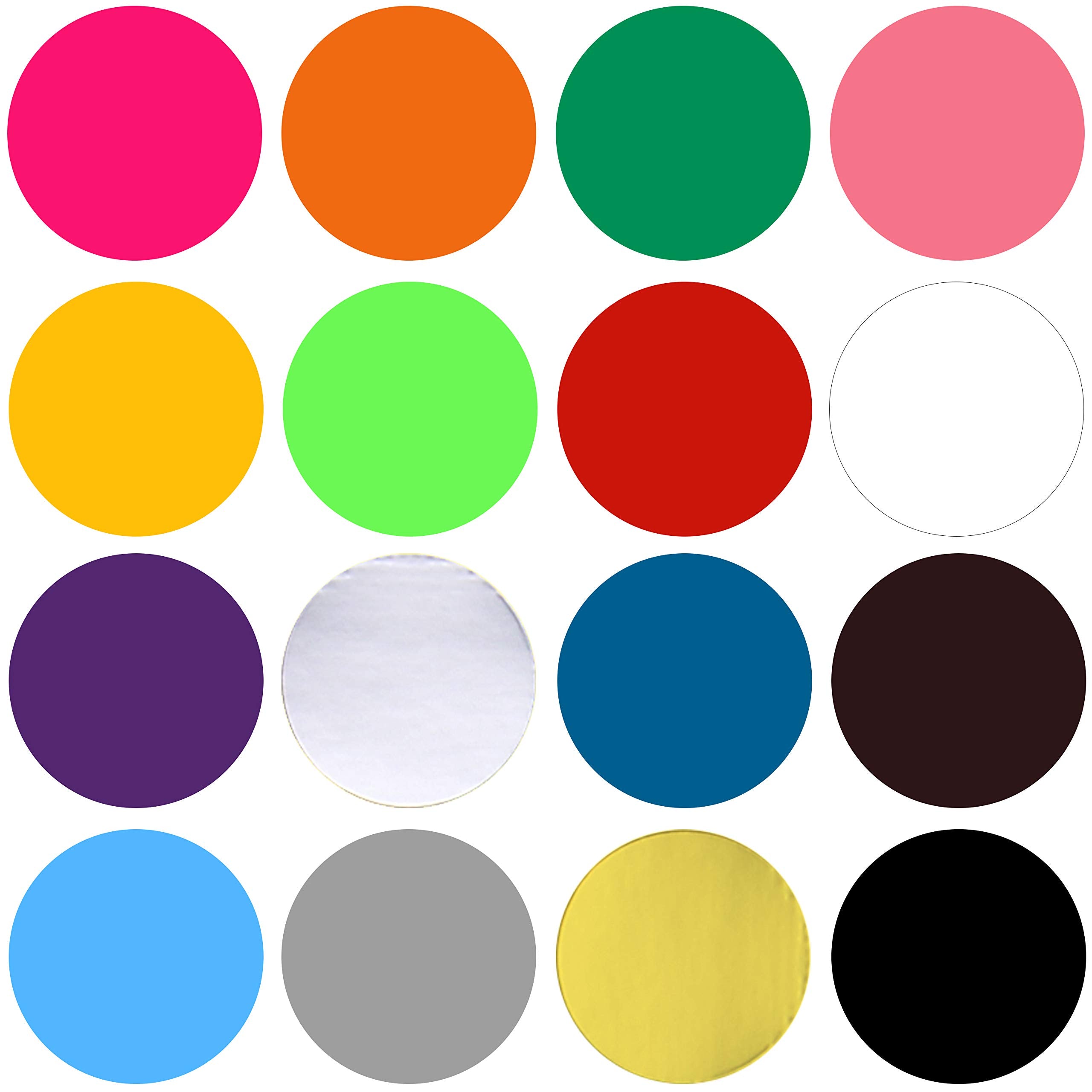 JANYUN 16 Sheets 6528 Pcs Sticky Coloured Dots Round Dot Labels Stickers Self Adhesive Circle Stickers Labels 16 Colors (6mm)