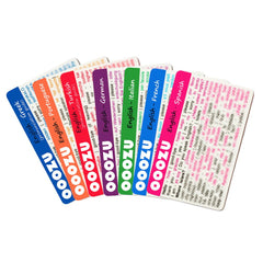 OOOZU Multipack - 11 Lightweight Language Cards - Essential Travel Words And Phrases In Spanish, Italian, French, German, Portuguese, Greek, Turkish, Dutch, Japanese, Polish and Czech