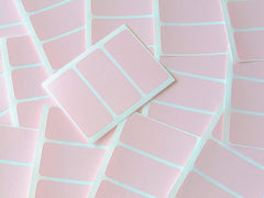 65x30mm Rectangular Colour Code Stickers - Packs of 45 Coloured Rectangle Sticky Labels - 30 Colours Available (Pale Pink)