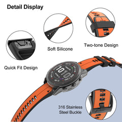 ISABAKE Strap for Garmin Fenix 7 / Fenix 6 / Fenix 5 / EPIX 2, Quick Fit 22mm Silicone Watch Band for Approach S60/S62, D2 Delta, Forerunner 935/945