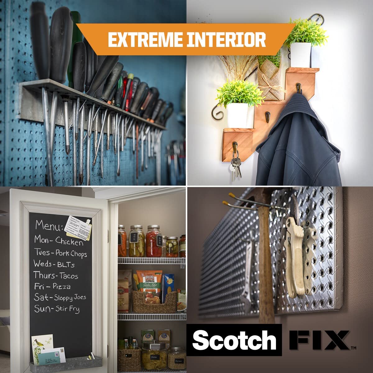 Scotch-Fix Extreme Interior Mounting Tape PGS05-1918-P, 19mmx1,8m, 1 roll/pack (Packaging May Vary), Grey