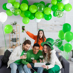 NEBURORA Green and White Balloons 60 Pcs 12 Inch St. Patrick's Day Confetti Latex Balloons Set for Irish Saint Patty's Day Parade Green-Themed Party Decorations Supplies