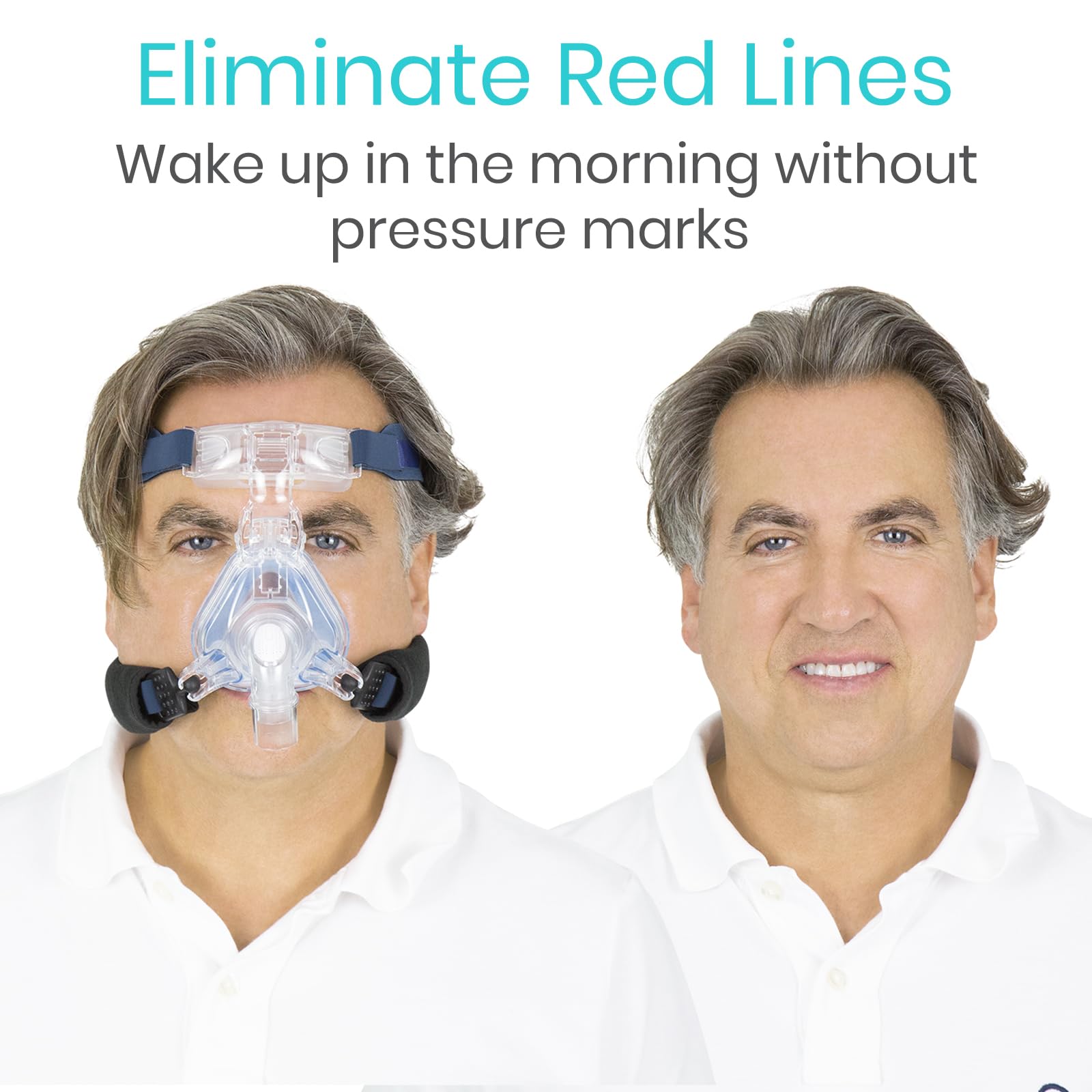 Vive CPAP Strap Covers Mask (4 Pack) - Supplies Pillow, Universal, Machine Washable - Face Cushion for Headgear Users - Accessories - Reduce Pressure, Cheek Red Marks, & Discomfort