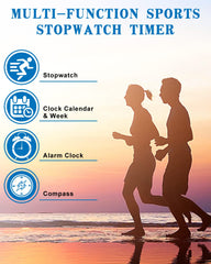 Sports Stopwatch Timer, BROTOU Professional Digital Stopwatch with Calendar Alarm Compass, Multi Handheld Stopwatch Timer for Swimming Running Football Fitness Coaches Referee (1 Pack)