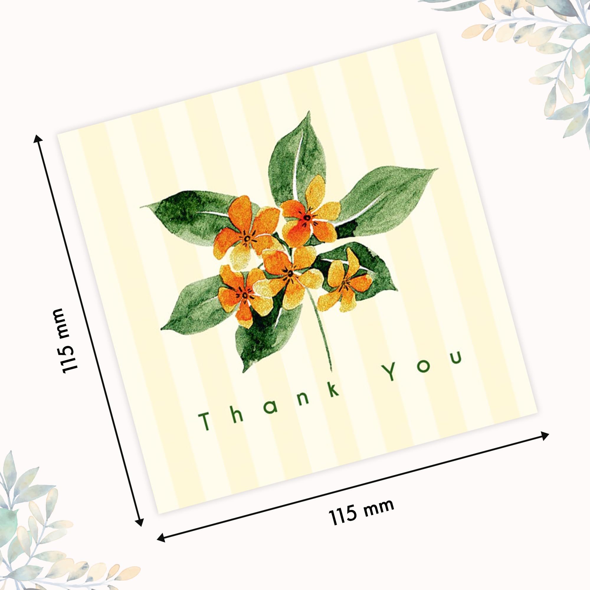 Giftinghouse 24/48 Thank You Cards Multipack with Envelopes - 6 Flower Designs Envelopes - Greeting cards for teachers, small business, wedding, kids Fully recyclable and Eco-friendly. (24 cards)