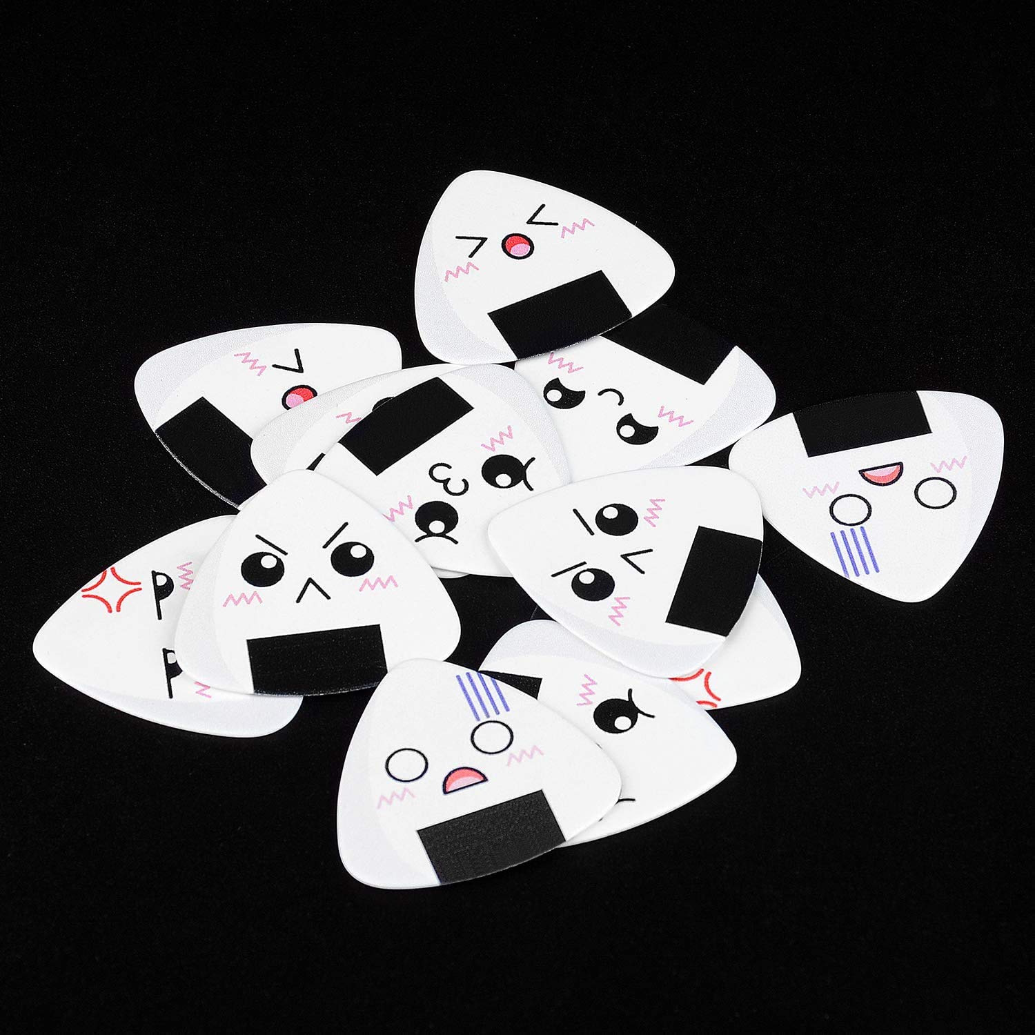 Guitar Picks White Sushi Rice Balls 12 Pack 0.96mm Heavy Guitar Plectrums for Bass, Acoustic & Electric Guitars