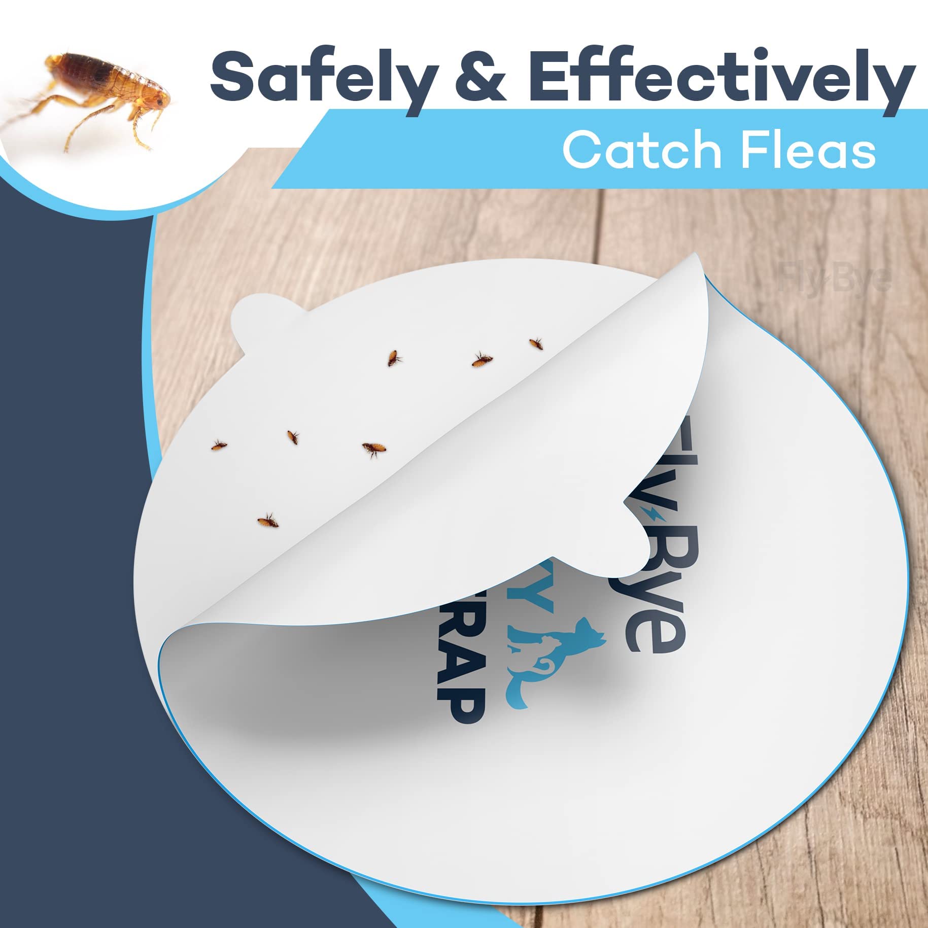 Fly-Bye Flea Trap Sticky Discs - 12 x Flea Trap Replacements Discs/Pads - Flea Traps for Home - Non-toxic, Unlike Some Flea Spray for the Home or Flea Bombs for the Home