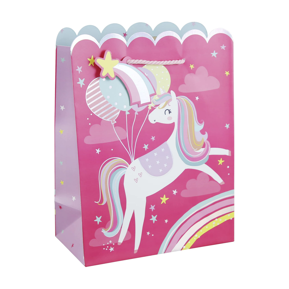 Unicorn Party Birthday Occasion Girls Kids Gift Bag With Tag (Large)
