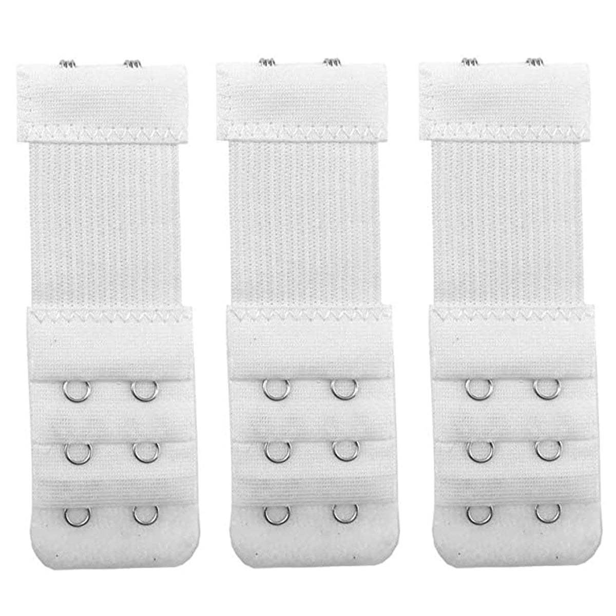 Yesmin Pack of 3 Bra Strap Extenders Extensions Elastic Extender Set 2 Hooks (White)