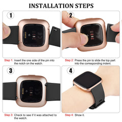 Pack 3 Straps Compatible with Fitbit Versa 2 Staps/Fitbit Versa Lite Strap/Fitbit Versa Strap for Women Men,Silicone Replacement Compatible with Fitbit Versa 2(L,Starlight/MilkTea/Violet Smoke)