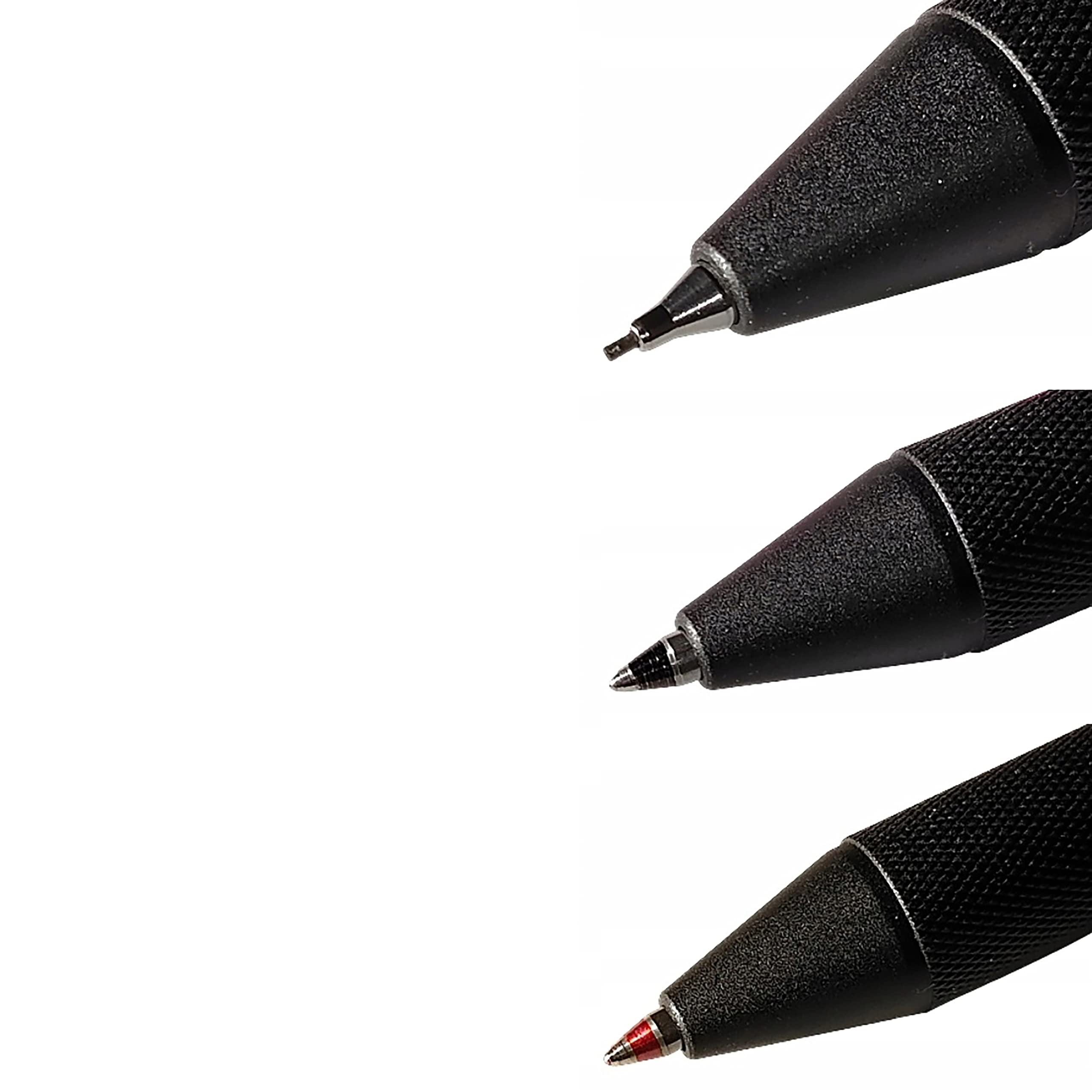 rOtring 600 3-in-1 Multicolour Pen and Mechanical Pencil   Black & Red Ballpoint Pen Tips   1 Mechanical Pencil Tip (0.5mm)   Silver Barrel