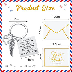 Batiyeer Dog Memorial Gifts Dog Remembrance Keychain Loss of Pet Paw Prints Memorial Dog Keyring with Paper Card Envelope Keychain Jewelry Sympathy Gift for Loss Dog Pet Cat Keepsake Decor