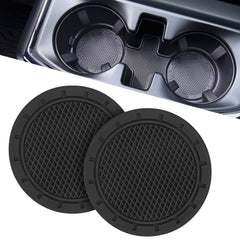 JOYTUTUS Car Cup Holder Coaster, 2.83 inch Universal Car Cup Holder Insert, 2 Pcs Universal Anti-Slip Shockproof Car Coasters for Cup Holders, Car Accessories for Car, SUV, Truck (Black)