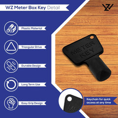 WZ Gas Meter Box Key-Electric Meter Box Key-Meter Cupboard Key-Gas Meter Box Cover-Meter Key Triangle-Pack of 2