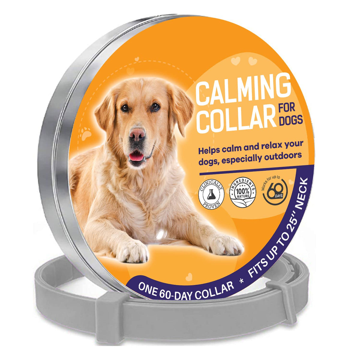 RS Pet Calming Dog Collar 25 Inches - Flexible Calming Collar for Dogs - Waterproof Dog Calming Collar - Pheromone Dog Collar Made from Safe Ingredient - Dog Anxiety Relief Collar