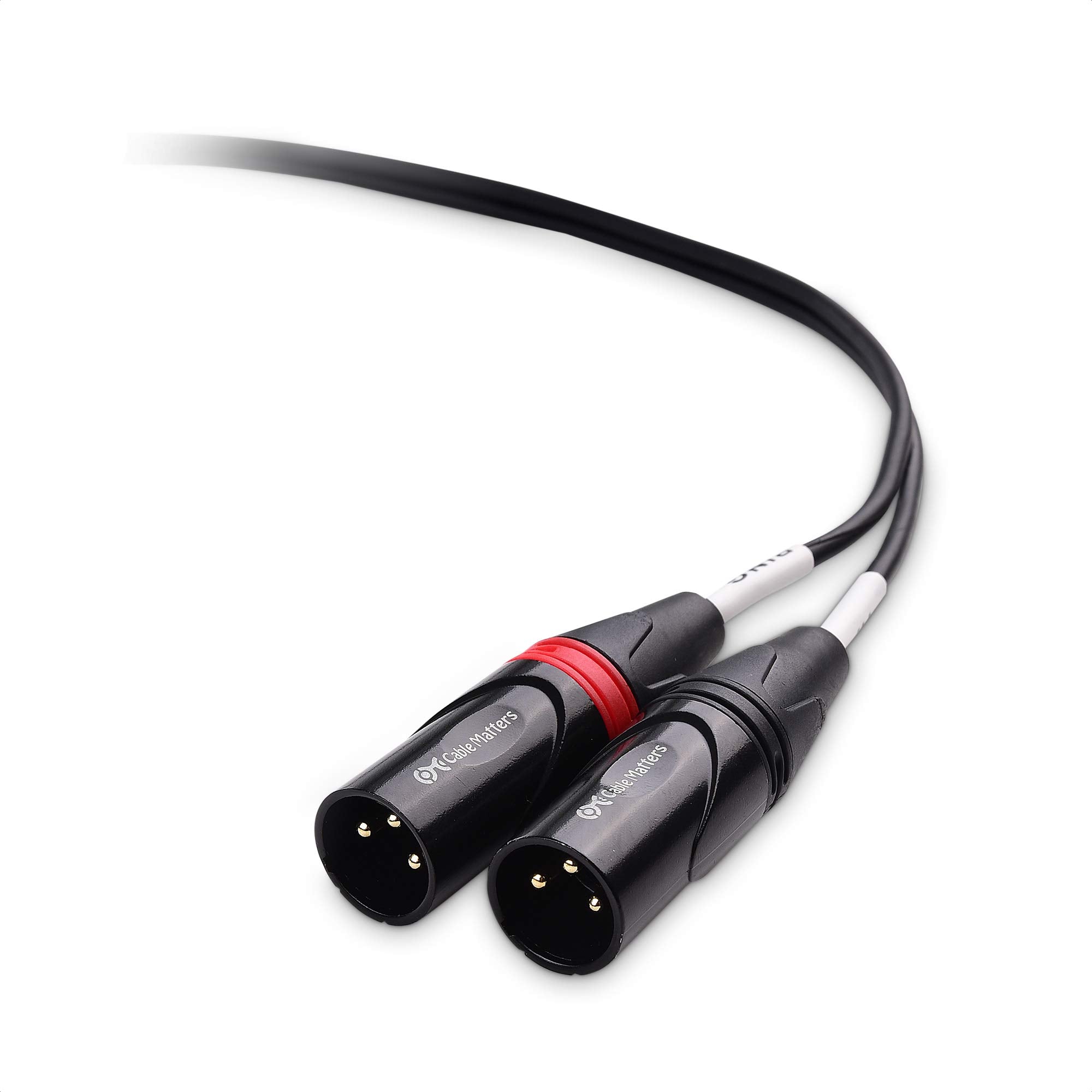 Cable Matters 1/8 Inch 3.5mm Mini Jack to XLR Stereo Cable 1.8 m, XLR to Mini Jack Cable, Male to Male Aux to Dual XLR Breakout Cable, 3.5mm Jack to Dual XLR Male Y-Splitter Cable