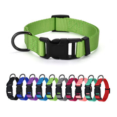 AUDWUD Thick Nylon Collar,Classic Adjustable Dog Collar in Multiple Colors,Suitable for Small,Medium and Large Dogs,4 Sizes