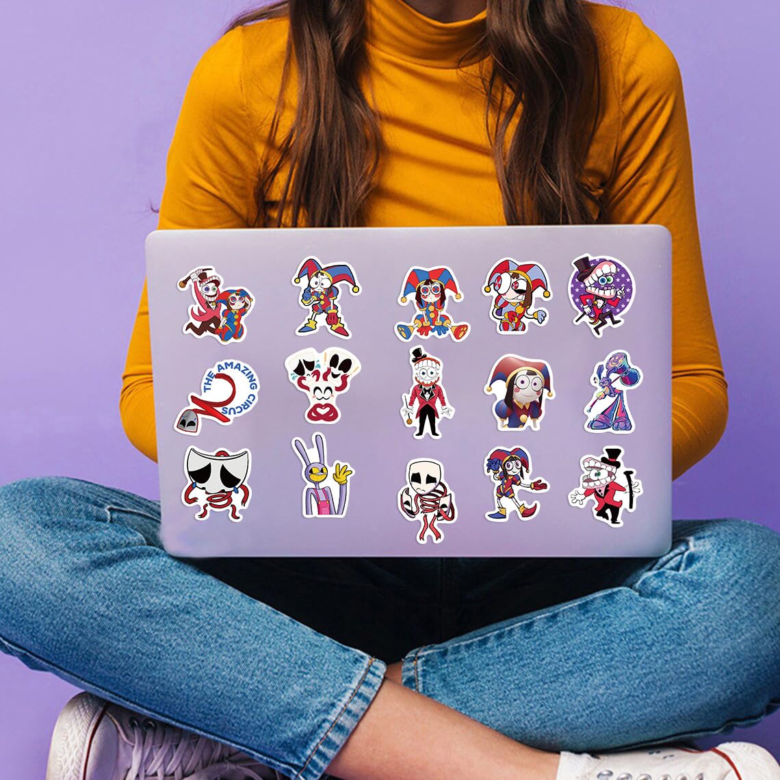 The Amazing Digital Circus Stickers Pack 50Pcs for Water Bottle, Skateboard, Laptop, Phone, Journaling, Vinyl Decals for Kids, Toddlers, Teens, Adults