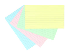 Silvine 5x3 inches Multi-Coloured Record Cards - Lined with Headline, 100 Cards per Pack. Ref 553AC (127 x 76mm) (Pack of 2)