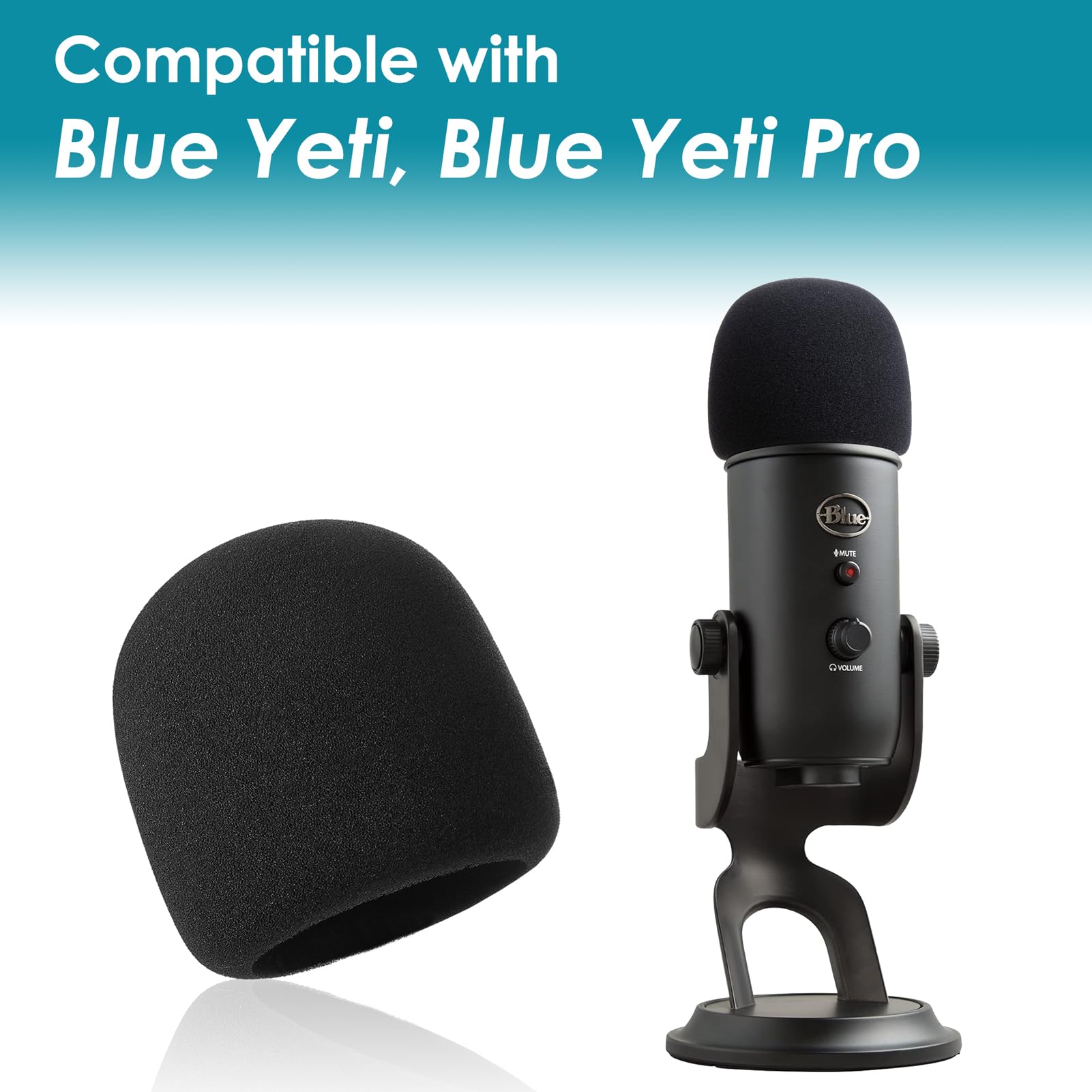 Blue Yeti Pop Filter Foam - Microphone Cover Foam for Blue Yeti, Yeti Pro Microphone to Reduce Noise, Yeti Mic Cover by YOUSHARES