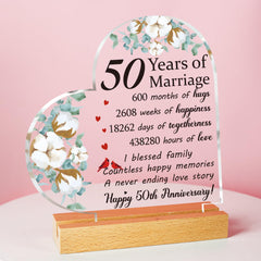 Golden Anniversary Wedding Gifts, 50th Anniversary Wedding Gifts for Parents, 50th Anniversary Decorations Gifts, Gifts for Parents Golden Anniversary, Golden Wedding Gifts Ideas Plaque