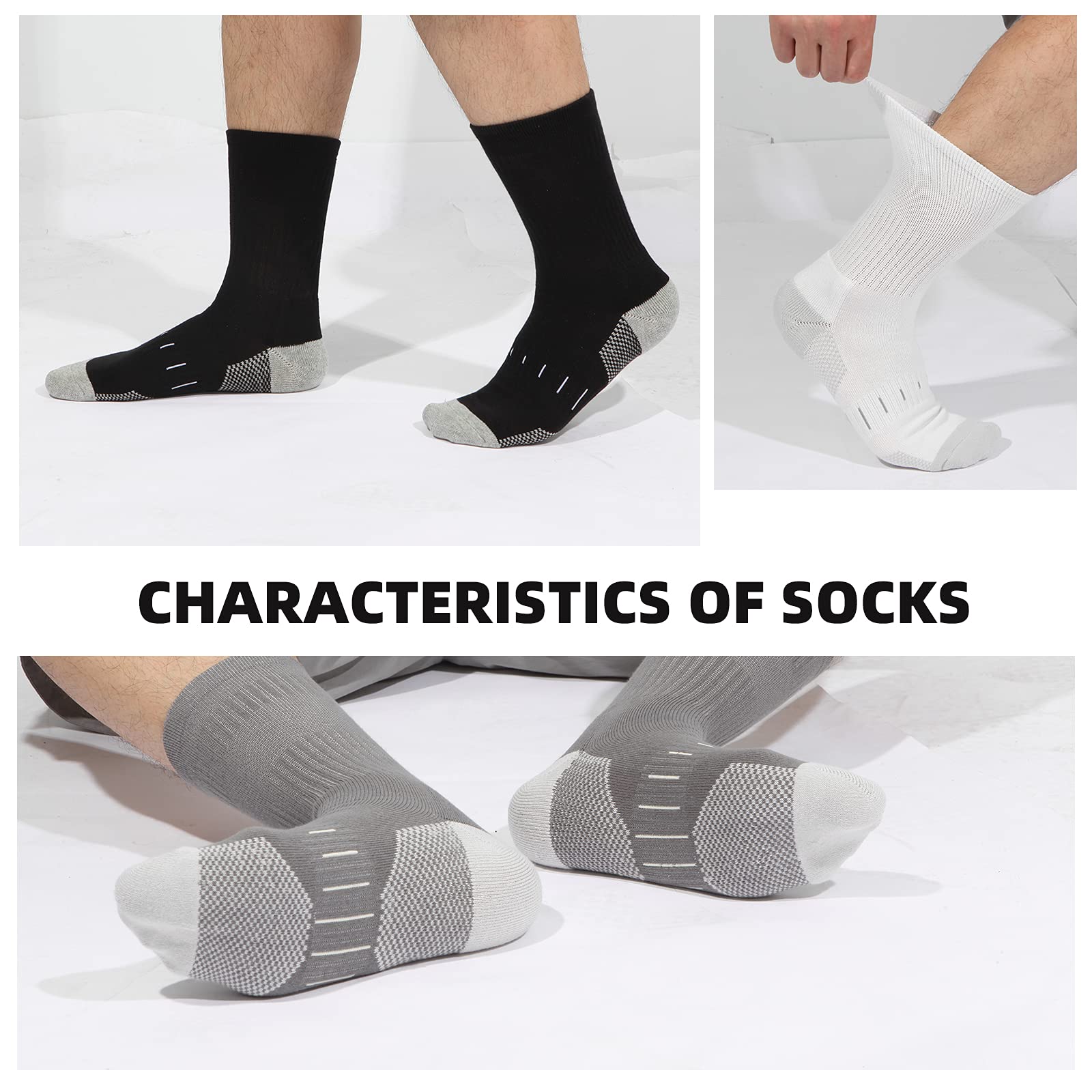 BUDERMMY 3, 6 or 9 Pairs Men's Dress Sock Same inside and outside Cotton Socks Classic Comfortable Soft Business Calf Socks (Black 6 pairs, 9-12)