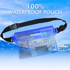 ivoler Waterproof Pouch Bag and Phone Case, Waterproof Case Dry Bag for Beach,Swim,Boating,Kayaking,Hiking,Protects Iphone Phone, Camera, Cash,Passport, Document from Water, Sand, Snow, Dust- Blue