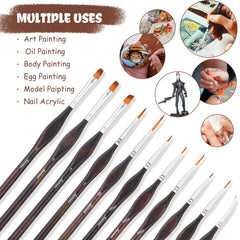 Detail Paint Brush Set-11PCS Fine Paint Brushes,Miniature Micro Paint Brushes for Warhammer 40k Miniature Figure,Model Painting,Fine Detailing,Art Painting