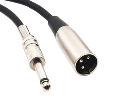 Devinal XLR Male to 1/4 inches Inch TS Mono Male Plug Audio Connector, 6.35mm to XLR Microphone Unbalanced Cable for Amplifiers, Instruments etc.[6 Feet]