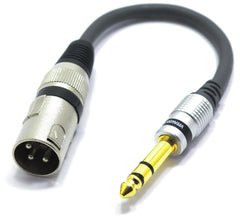 VITALCO XLR Male to 6.35 Jack Stereo Male Adapter 1/4 Jack TRS to 3 Pin Microphone Audio Cable