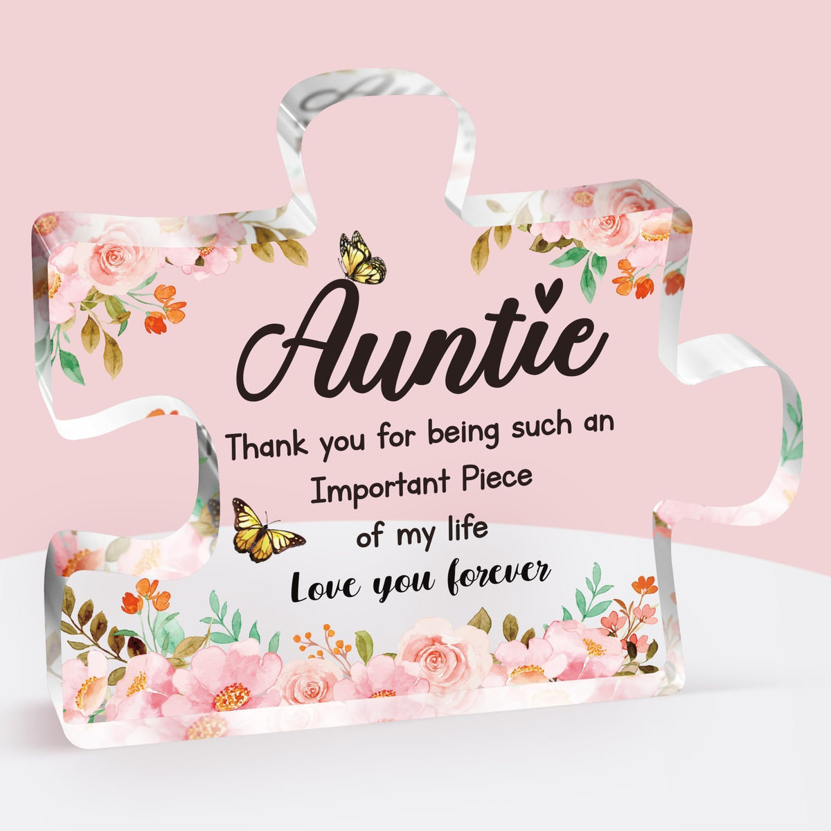 Gifts for Auntie,Birthday Gifts for Auntie,Special Auntie Gifts from Niece/Nephew,Acrylic Plaque,Birthday,Women's Day,Anniversary,Christmas Gifts