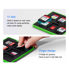 JINGDU Switch Game Case for NS/Lite/OLED Game Card, Durable Switch Game Cartridge Holder with 12 Slots, Cute Portable Protective Card Storage Box, Minecraft