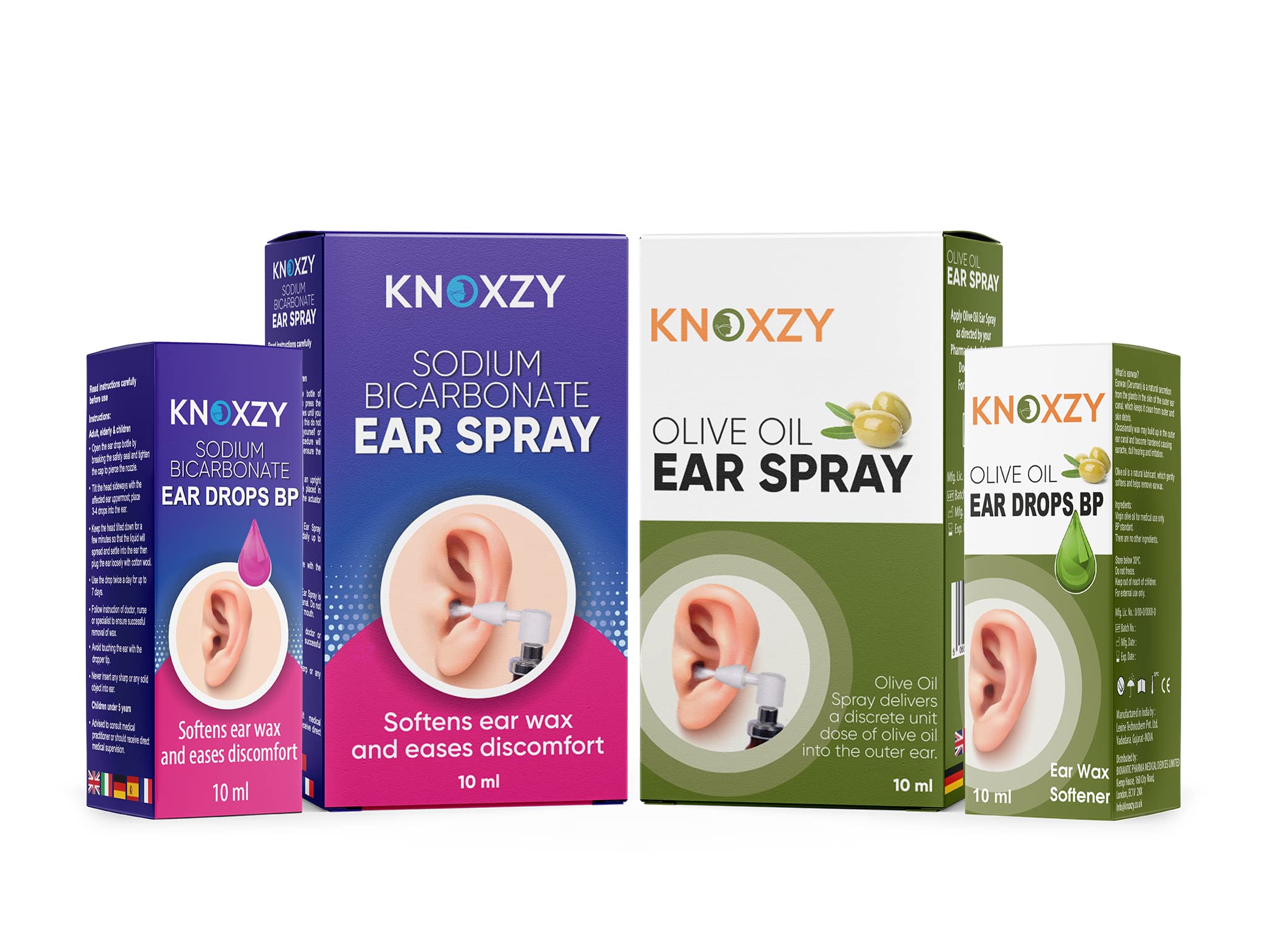 Knoxzy Olive Oil Ear Spray, Wax Removal Natural Spray for Infections & Pain Softener Relief Clinically Tested - 10 ml