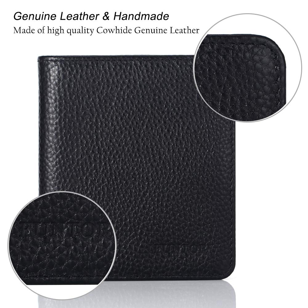 FT FUNTOR Small Wallet for Woman with Card Ladies Bifold Zipper Pocket RFID Blocking Leather Wallet Purse(Black)