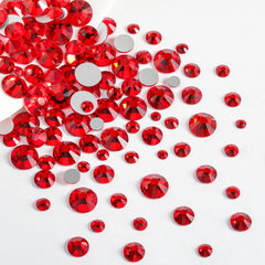 Beadsland Rhinestones for Makeup,8 Sizes 2500pcs Light Red Flatback Rhinestones Face Gems for Nails Crafts with Tweezers and Wax Pencil,Light Siam,SS4-SS30