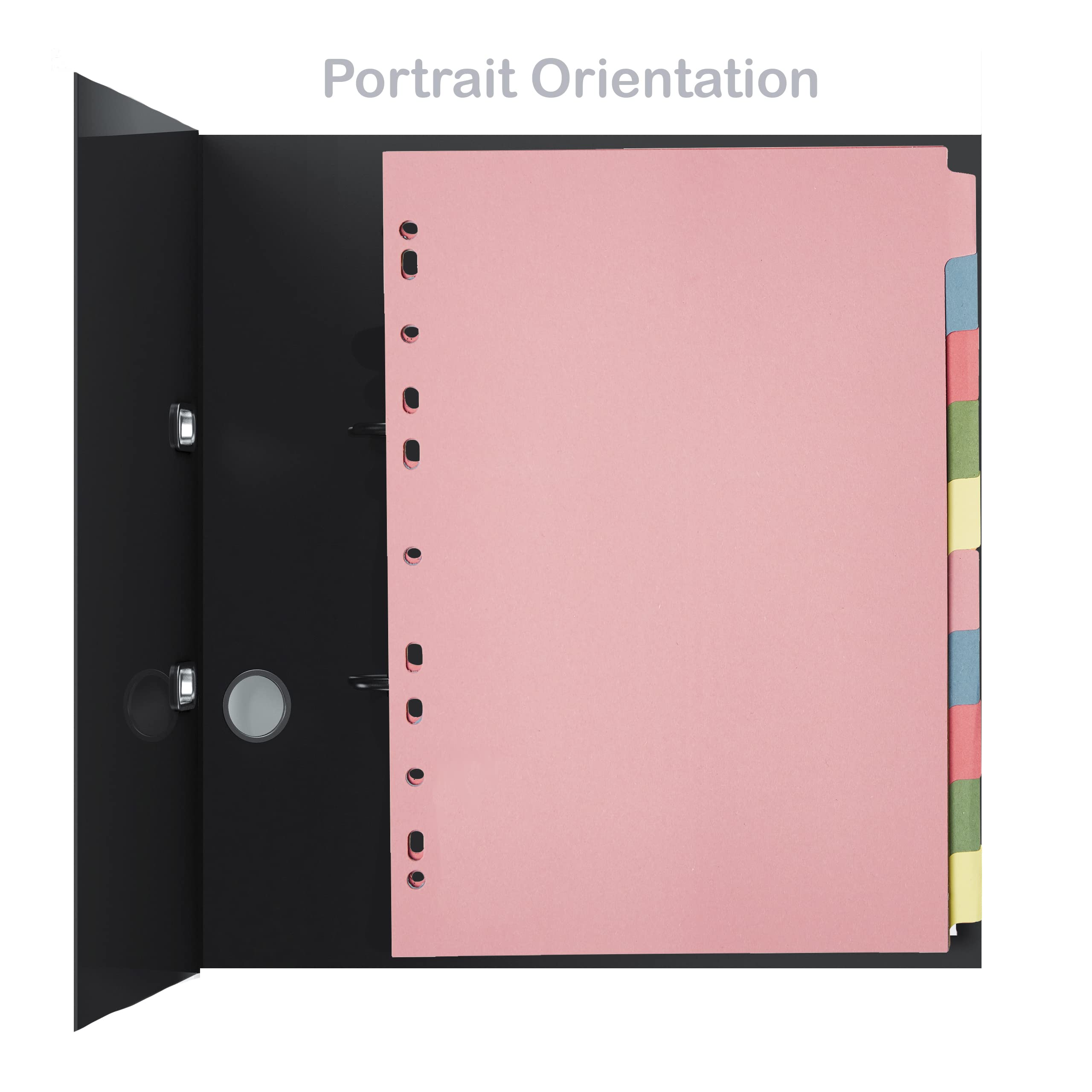 A4 File Dividers 10 Part   A4 Subject Dividers 10 Part Card Folder Dividers Multi Hole Punched in Assorted Colours   Fit All A4 Portrait File Dividers