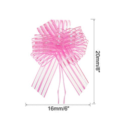 sourcing map 5pcs 6 Inch Organza Large Pull Bow Gift Wrapping Bows Ribbon Chiffon Yarn Pink for Wedding Baskets Presents Christmas Valentine's Day